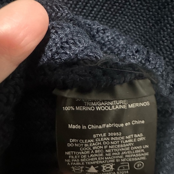 Tory Burch Brodie Tunic Sweater Dress Turtleneck Navy Knit Button Mini Size S - Picture 5 of 7